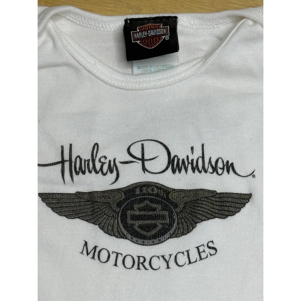 Harley-Davidson Romper Lot Girls 9-12 Months Pink Motorcycle‎ Bodysuit 3 Piece